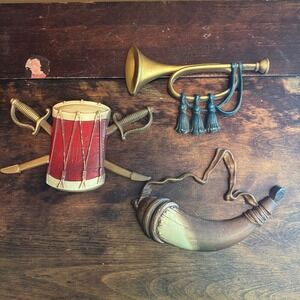 Vintage 1970s Sexton Patriotic Americana Wall Decor 3 pc Set Cast‎ Metal